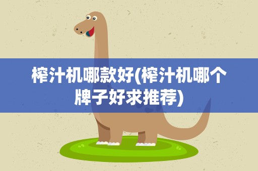 榨汁机哪款好(榨汁机哪个牌子好求推荐)