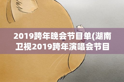2019跨年晚会节目单(湖南卫视2019跨年演唱会节目单)