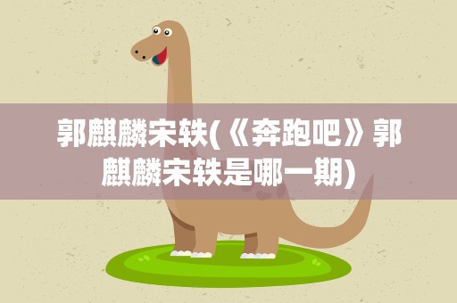 郭麒麟宋轶(《奔跑吧》郭麒麟宋轶是哪一期)