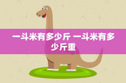 一斗米有多少斤 一斗米有多少斤重