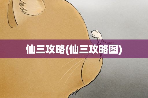 仙三攻略(仙三攻略图)