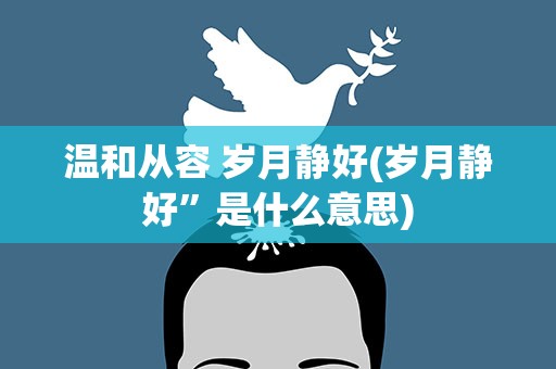 温和从容 岁月静好(岁月静好”是什么意思)