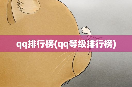 qq排行榜(qq等级排行榜)
