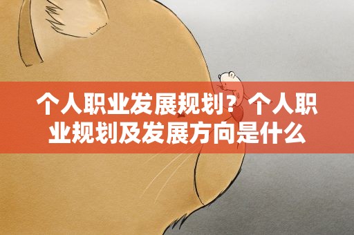 个人职业发展规划？个人职业规划及发展方向是什么