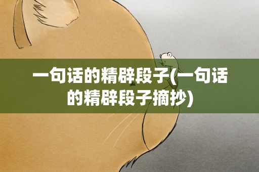 一句话的精辟段子(一句话的精辟段子摘抄)