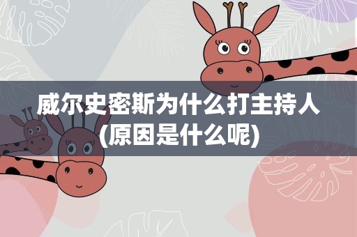 威尔史密斯为什么打主持人(原因是什么呢)