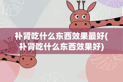 补肾吃什么东西效果最好(补肾吃什么东西效果好)