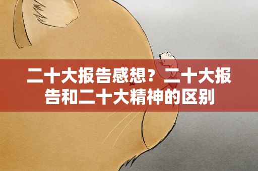 二十大报告感想？二十大报告和二十大精神的区别