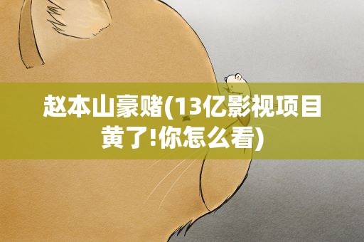 赵本山豪赌(13亿影视项目黄了!你怎么看)