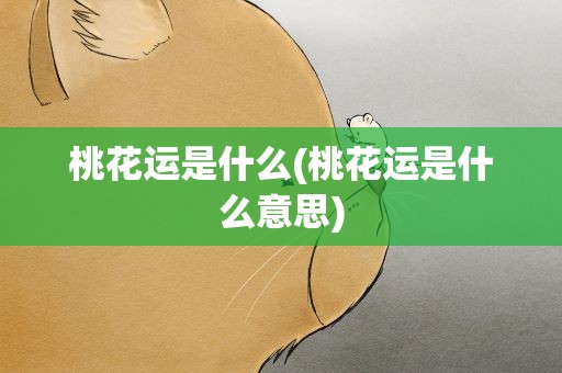 桃花运是什么(桃花运是什么意思)
