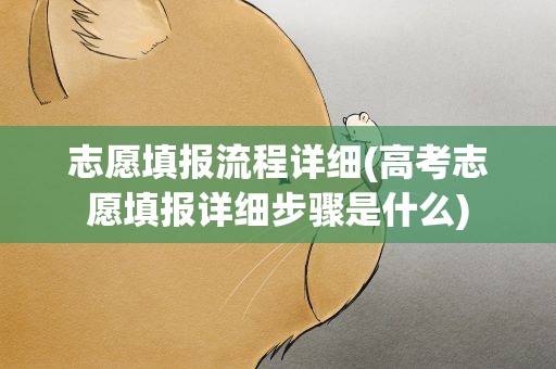 志愿填报流程详细(高考志愿填报详细步骤是什么)