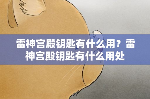 雷神宫殿钥匙有什么用？雷神宫殿钥匙有什么用处