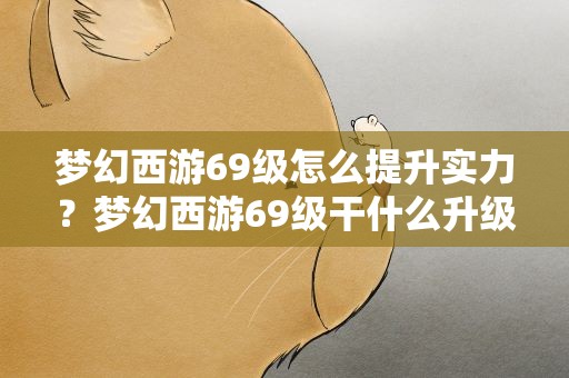 梦幻西游69级怎么提升实力？梦幻西游69级干什么升级最快