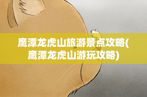 鹰潭龙虎山旅游景点攻略(鹰潭龙虎山游玩攻略)