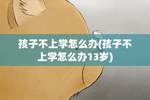 孩子不上学怎么办(孩子不上学怎么办13岁)