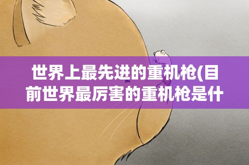 世界上最先进的重机枪(目前世界最厉害的重机枪是什么)