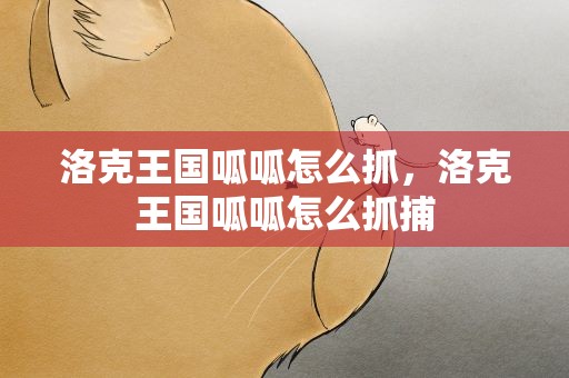 洛克王国呱呱怎么抓，洛克王国呱呱怎么抓捕