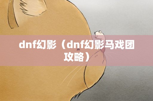 dnf幻影（dnf幻影马戏团攻略）