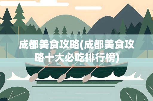 成都美食攻略(成都美食攻略十大必吃排行榜)