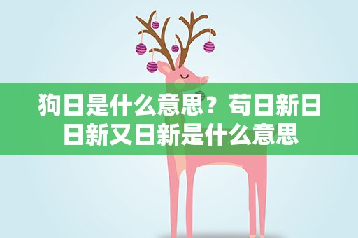 狗日是什么意思？苟日新日日新又日新是什么意思