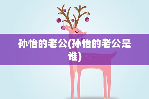 孙怡的老公(孙怡的老公是谁)