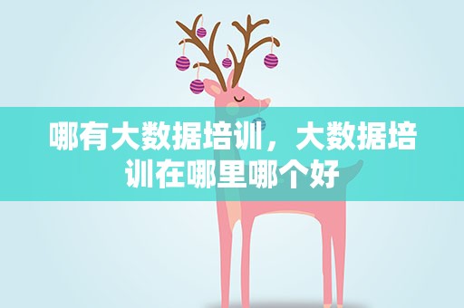 哪有大数据培训，大数据培训在哪里哪个好