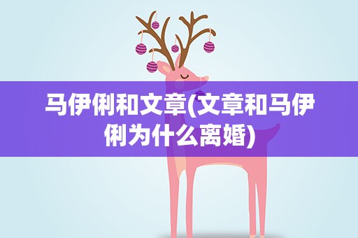 马伊俐和文章(文章和马伊俐为什么离婚)