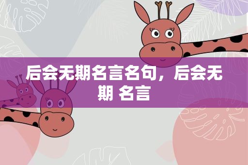 后会无期名言名句，后会无期 名言