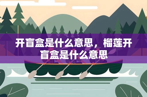 开盲盒是什么意思，榴莲开盲盒是什么意思