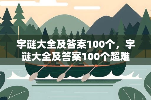 字谜大全及答案100个，字谜大全及答案100个超难