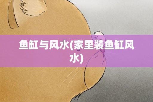 鱼缸与风水(家里装鱼缸风水)
