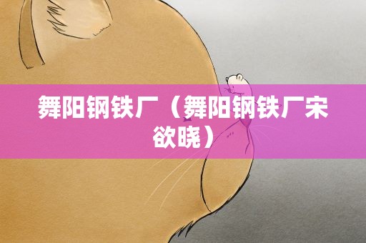 舞阳钢铁厂（舞阳钢铁厂宋欲晓）