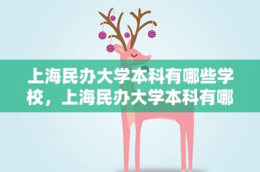 上海民办大学本科有哪些学校，上海民办大学本科有哪些学校好