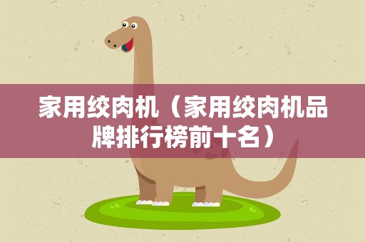 家用绞肉机（家用绞肉机品牌排行榜前十名）