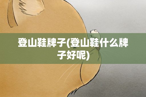 登山鞋牌子(登山鞋什么牌子好呢)