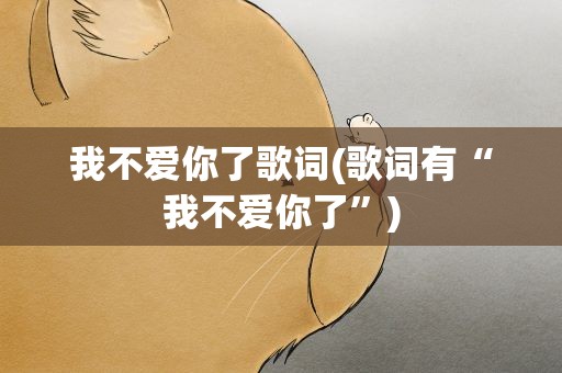 我不爱你了歌词(歌词有“我不爱你了”)