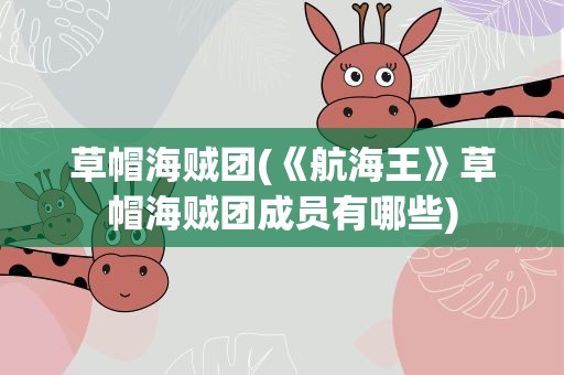 草帽海贼团(《航海王》草帽海贼团成员有哪些)