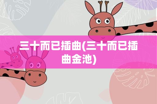 三十而已插曲(三十而已插曲金池)