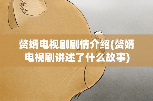 赘婿电视剧剧情介绍(赘婿电视剧讲述了什么故事)