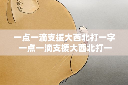 一点一滴支援大西北打一字 一点一滴支援大西北打一个字