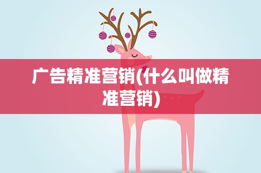 广告精准营销(什么叫做精准营销)