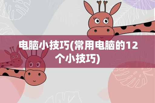 电脑小技巧(常用电脑的12个小技巧)