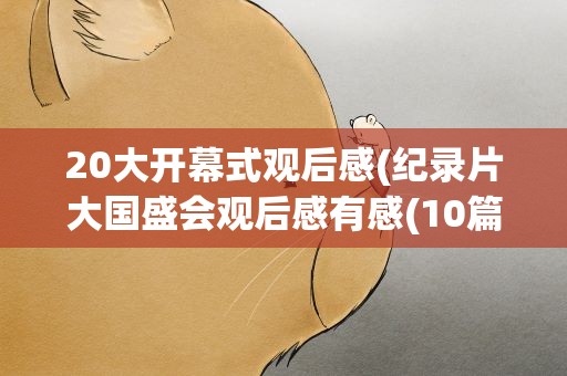 20大开幕式观后感(纪录片大国盛会观后感有感(10篇))