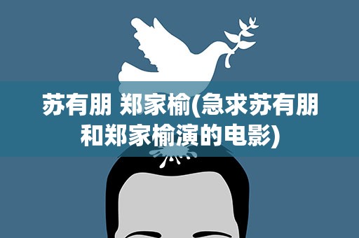 苏有朋 郑家榆(急求苏有朋和郑家榆演的电影)
