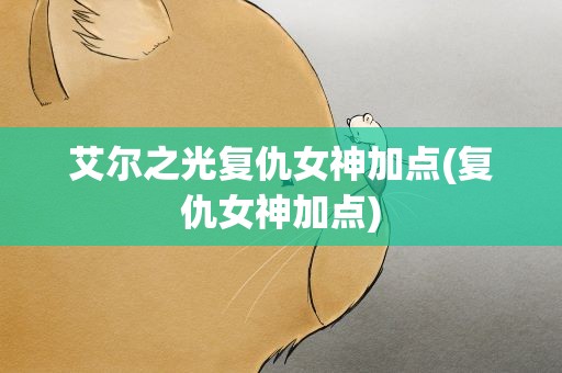 艾尔之光复仇女神加点(复仇女神加点)