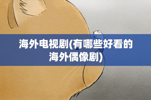 海外电视剧(有哪些好看的海外偶像剧)
