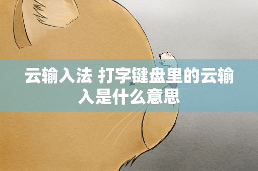 云输入法 打字键盘里的云输入是什么意思