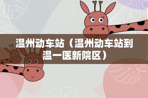 温州动车站（温州动车站到温一医新院区）