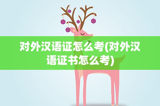 对外汉语证怎么考(对外汉语证书怎么考)