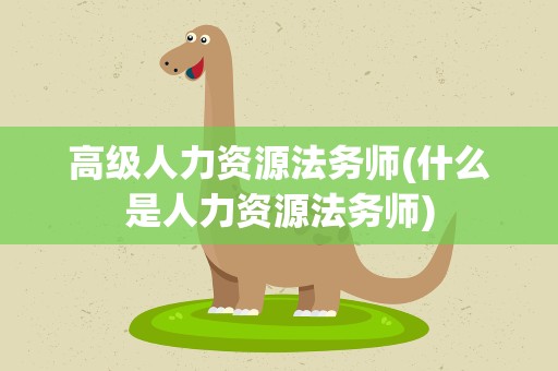 高级人力资源法务师(什么是人力资源法务师)
